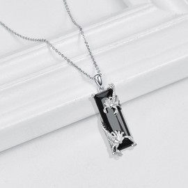 AENEAS Scorpion Necklace for Women Men 925 Sterling Silver Scorpion Pendant Necklace Black Crystal Animal Jewelry with Gift Packaging