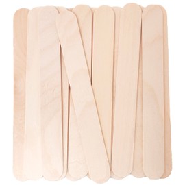 Makerstep Jumbo 6 Inch Wooden Multi-Purpose Wax Sticks. 6 Inch Professional Large Popsicle Sticks Applicator Spatulas for Waxing, Ideal for Body, Hair Removal, Craft, Ice Cream Sticks