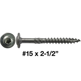 Jake Sales #15 x 2-1/2" Construction Lag Screw Stainless Steel T-30 Torx/Star Drive Heavy Duty Lag Screw Far Superior to Common Lag Screws Modified Truss Washer Head - 50 Count