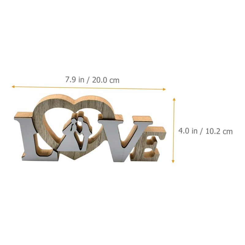BIUDECO Wooden Letter Adornment Wedding Photo Prop Ornament for Aesthetic