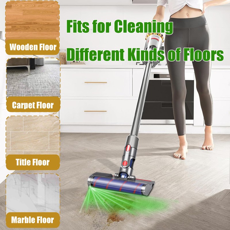 Italdos Soft Roller Brush with LED Compatible with Dyson V7,