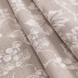 Grapevines Taupe Contemporary Grape Print Heavy 4 Gauge Vinyl Flannel Backed Tablecloth, Indoor/Outdoor Wipe Clean Tablecloth with Flannel Backing, 60 Inch x 120 Inch Oblong/Rectangle, Taupe