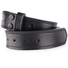 F&L CLASSIC Men's Belt Genuine full Grain Buffalo leather Vintage Distressed,Snap on Strap belts for men, 1 1/2" Wide, Made in USA,blk w/double black stitching,1288-04, size 38