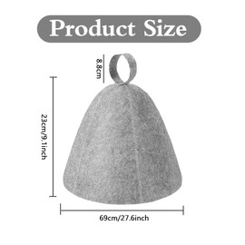 2 Pcs Natural Felt Sauna Hat, Ergonomi Felted Sauna Cap, Heat Dry Headrest Steam Bath Sauna Accessories for Women and Men (Gray)