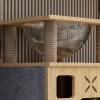 Indoor Cat Cave Bed Playhouse, 2 Tier Cat Tower, Cat