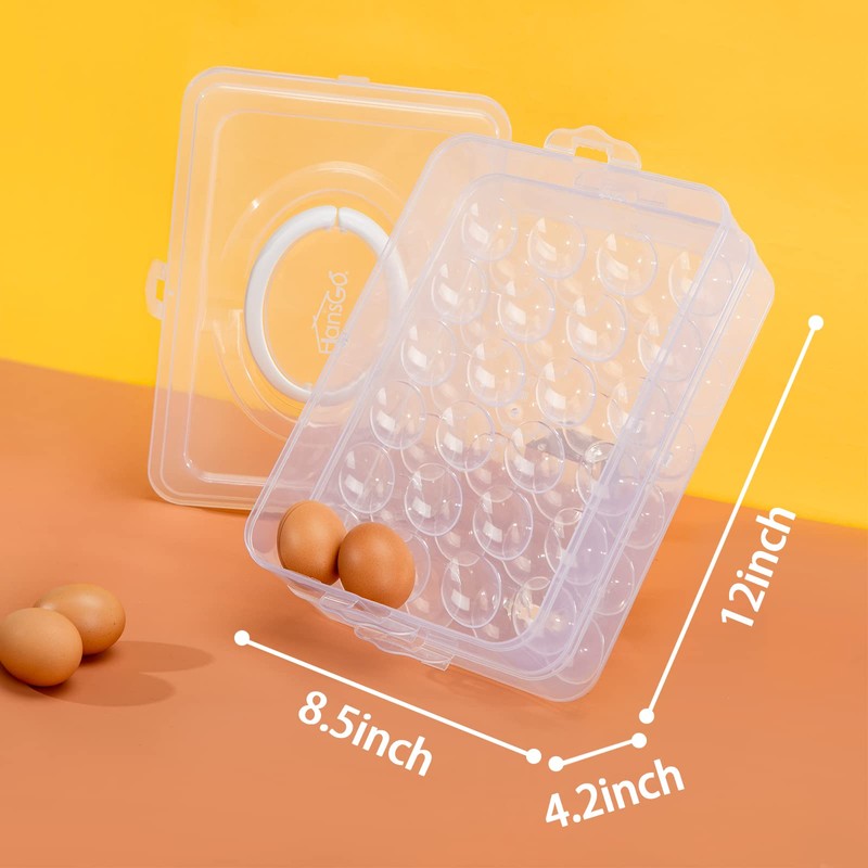 HANSGO Deviled Egg Containers with Lid, 2-Layer Portable Deviled Egg