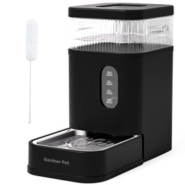 Gardner Pet Automatic Dog Water Dispenser Gravity Waterer with Stainless Steel Bowl Water Dispenser 8.5L Large Capacity Water Feeder for Dogs Cats Pets, BPA-Free Noise-Free (Black, 8.5L)