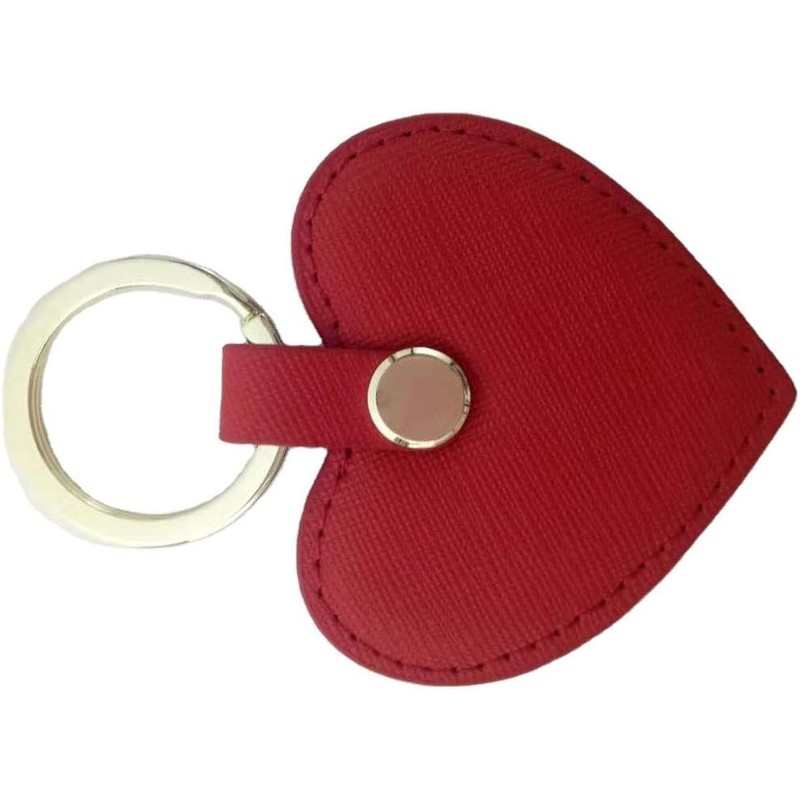 Cute Leather Keychain Heart Shape Leather Key Ring Car Key