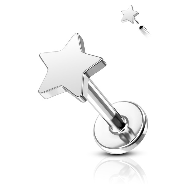 Agrewd Minimalist G23 Solid Titanium Cartilage Earrings Stud 16G Star