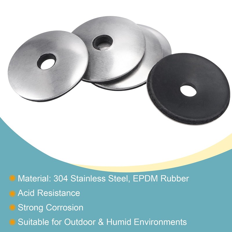 sourcing map Bonded Sealing Washers 25x5.5x2.8mm Stainless Steel EPDM Rubber