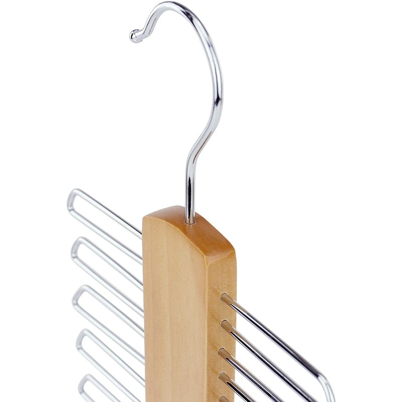 HANGERWORLD Wooden 20 Bar Tie Belt Rack Accessory Organiser Coat