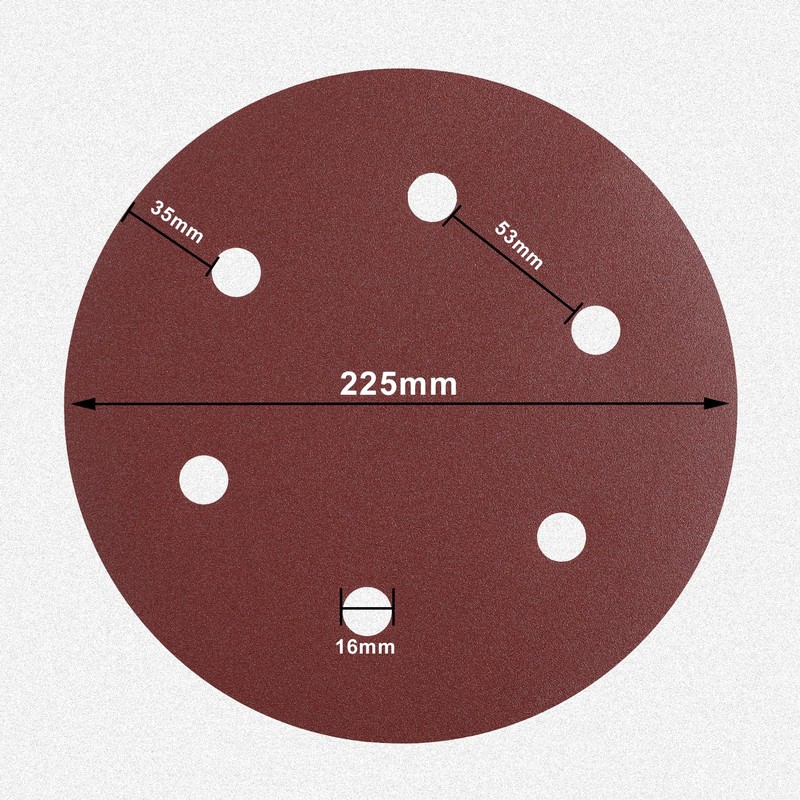 MAXXT 225mm Drywall Sander Sandpaper #120 25Pcs Hook & Loop