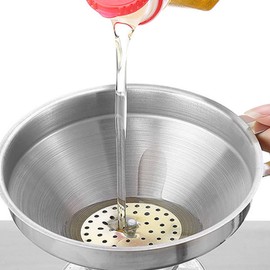Stainless Steel Funnel Drain Large Wine Drain Strainer Filter Thickened Household Wide Mouth Funnel Wide Mouth Strainer Filtering Large Salad Large for Funnels