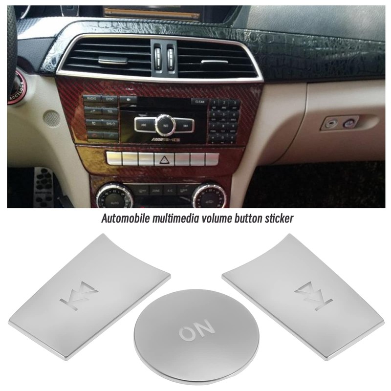 SG Store Pack of 3 Car Multimedia Radio Button Stickers