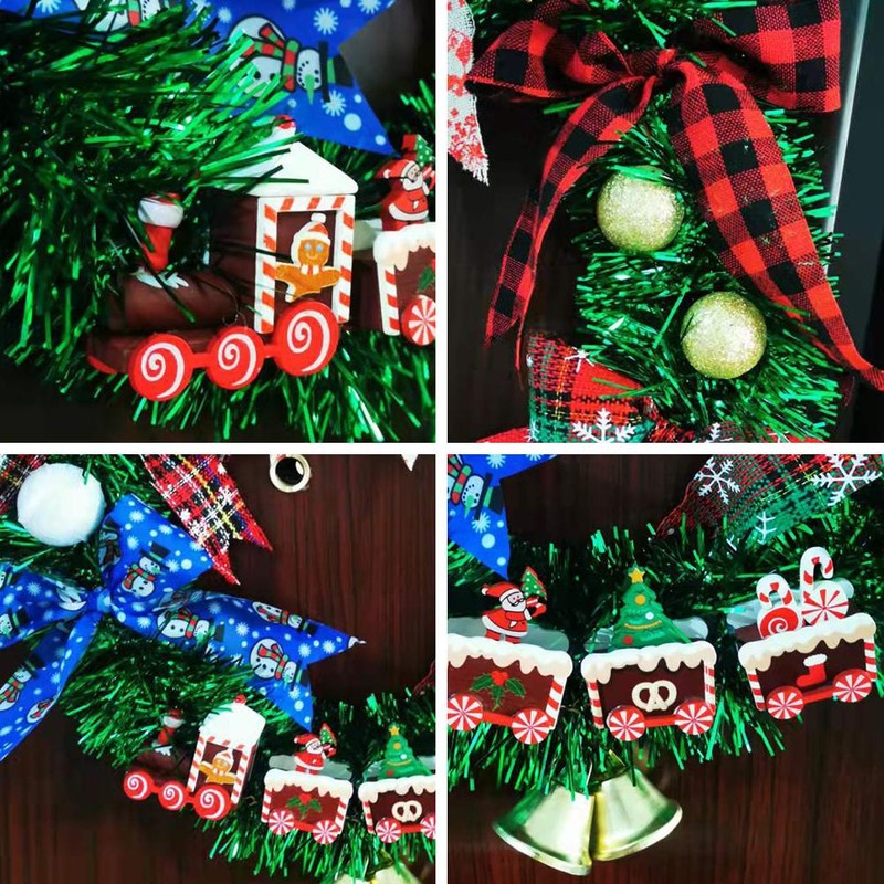 Christmas Front Door Wreath Funny Santa Claus Leg Decor Christmas