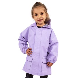 JAN & JUL Waterproof Raincoat, Windproof Jacket for Toddler Girls (Lavender, 4T)