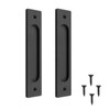 MiJunHD Recessed Sliding Door Pull, 2Pcs Rectangular Matte Black 180