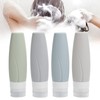 Empty Dispenser Bottle Silicone Refillable Container Shampoo Body Wash Travel