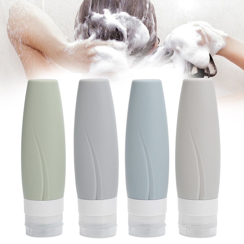 Empty Dispenser Bottle Silicone Refillable Container Shampoo Body Wash Travel