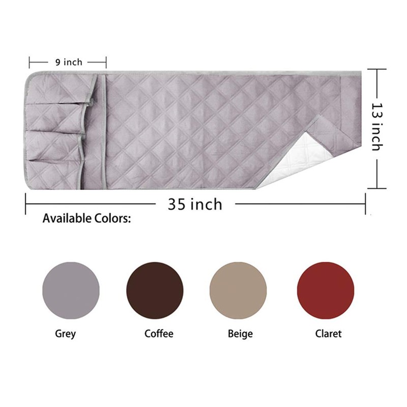 OhMill Minimalist Sofa Armrest Organizer Caddy - Grey, Fits Most