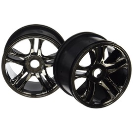 Traxxas 6476 Wheels Split Spoke Black Chrome, Rear XO-1, 2-Piece