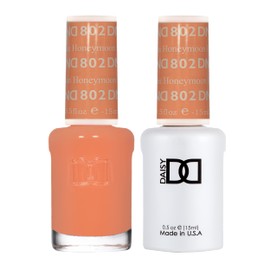 DND Gel Polish Set, Orange Collection, UV/LED Gel Polish and Air Dry Nail Lacquer, Matching Chip-Free Polish Duo, 802 Honeymoon, 0.5 Fl Oz