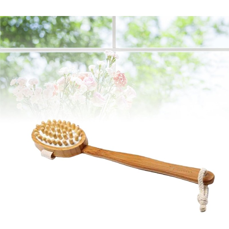 Cepillo de Bambú con Mango Desmontable para Exfoliación Corporal y