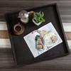Nuogo Extra Large Square Ottoman Table Tray with Wooden Bead