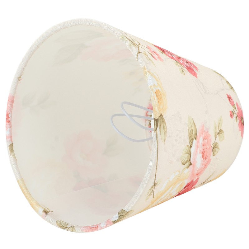 Cloth Lamp Shade Flower Pattern Clip On Bulb Lampshade for