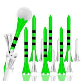 Golf Tees Plastic Driver 70mm 83mm with Five Claws Prong Value 50/100 Count, Golf Tees 2 3/4 3 1/4 Inch Durable Stable Reduces Friction for Men Women (Aqua+Short Beige, 100 Count-3 1/4''+1 1/2'')