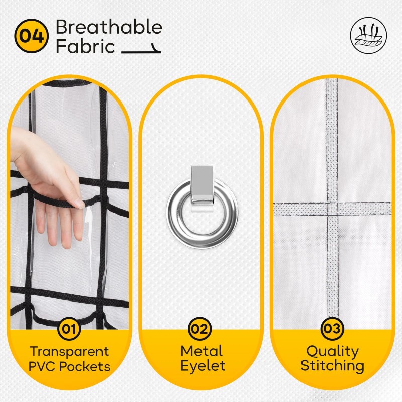 Misslo Narrow Cell Phone Holder Classroom 36 Clear Pockets Calculator