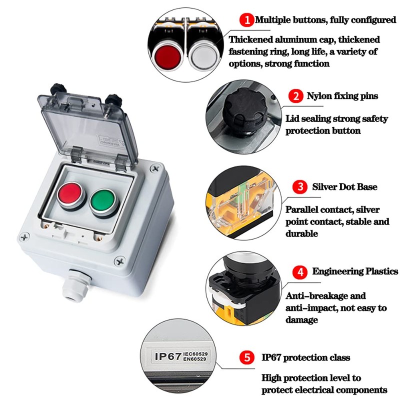 Push Button Switch Momentary Push Button Abs Box Momentary Switch