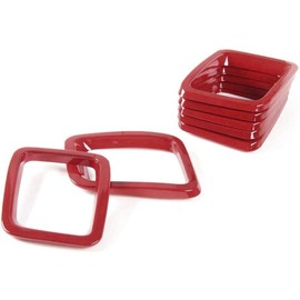 Front Grille Grill Inserts Cover Compatible with Jeep Compass 2017 2018 2019 2020 2021 ABS Grill Cover Rings Frame Trims Kit 7PC (Red)