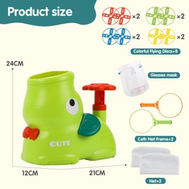 KaeKid Indoor Outdoor Toys for 3+ Year Old Kids - Flying Discs Launcher Toy with 2 Catch Nets, Birthday Fun Gifts Toys for 3 4 5 6 Year Old Girl Boys (Elephant)