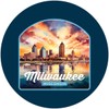 Milwaukee Wisconsin Design A Souvenir Round Decorative Flat Magnet 4-Inch