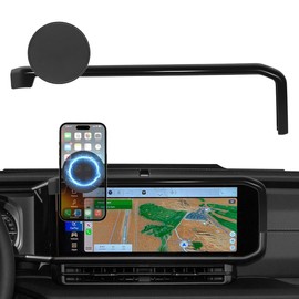Car Phone Holder Fit for Jeep Wrangler 2024 2025/Gladiator JT 2024 2025 Auto Accessories Fit 12.3-Inch Screen, Phone Mount Compatible with MagSafe Automobile Cradles Hands-Free 360° Rotation