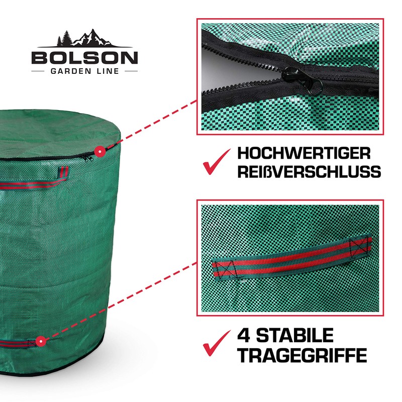 Bolson Professional Garden Bag with Lid Lockable - 272L Garden