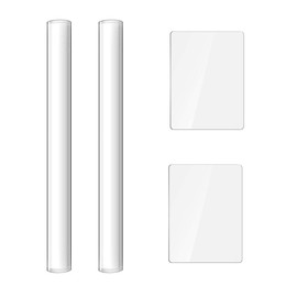 YFaith 4 Pieces Polymer Clay Accessories, Clay Roller and Polymer Clay Tools, Acrylic Plate, Transparent Polymer Clay Tools Set, Pottery Tool Set for Modeling, Modelling Clay