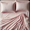FabGoods Bamboo Fitted BedSheet (Pale Rose)