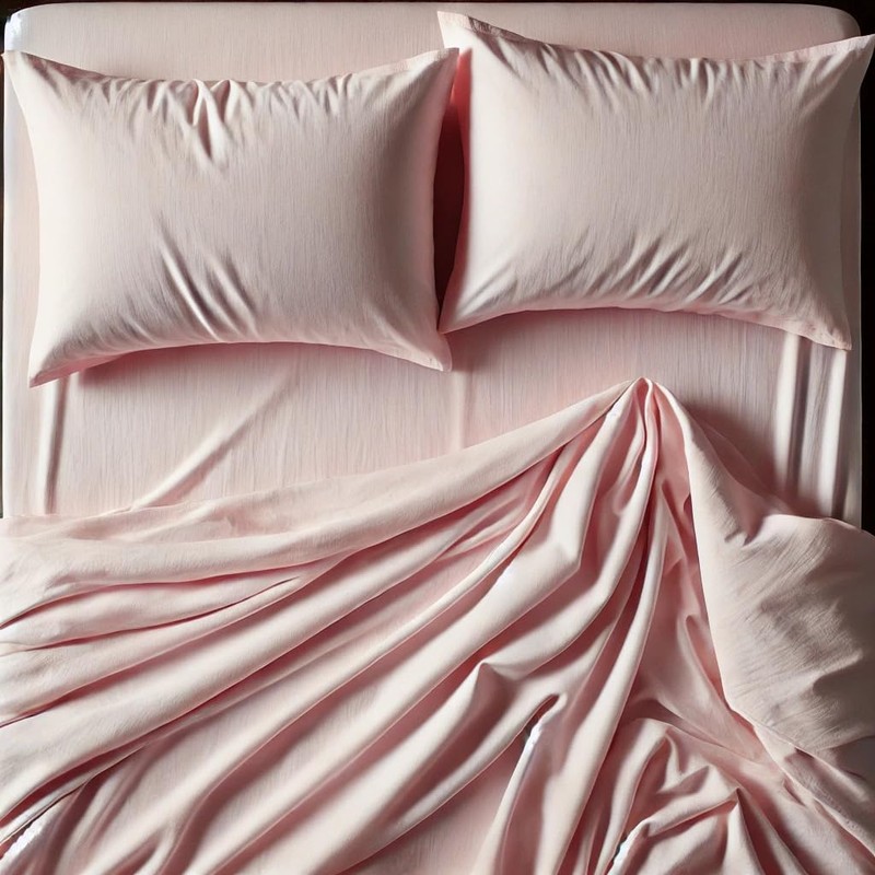 FabGoods Bamboo Fitted BedSheet (Pale Rose)