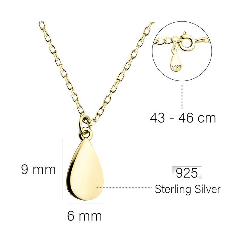 Sofia Milani - Women's Necklace 925 Silver - Gold Plated