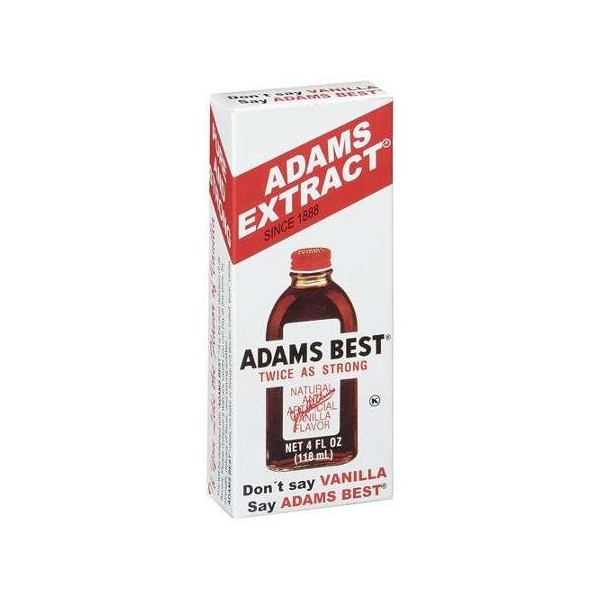 Adams Best Twice as Strong Vanilla 4oz Glass Bottle (Pack of 3)