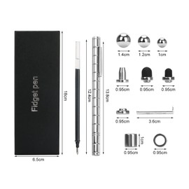 QILUCKY QILUCKY Magnetischer Kugelschreiber, Gadgets für Männer, für Männer und Teenager, Fidget Pen, Lustig Multifunktions Magnetstift (Silber)