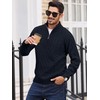 Comdecevis Mens Pullover Sweater Cable Knit Sweatshirt Mock Neck Polo