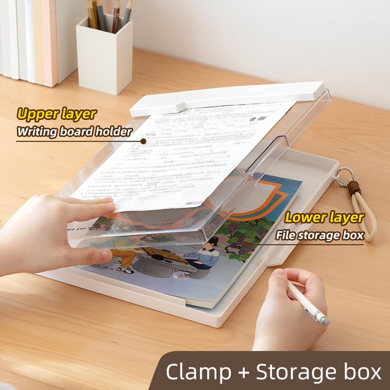 Reinforced Clipboard with Storage, Inner Plastic Folder Attached, Heavy Duty