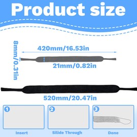 GXGM 2 Stück Brillenband Schwimmfähig,Brillenband Sport,Brillenband Herren,Für Sicheren Halt Deiner Brillen Beim Wassersport, Segeln, Kajak,Schwimmen (Schwarz + Grau)