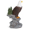 Eagle On Stone Natural Brown 6 inch Resin Stone Decorative