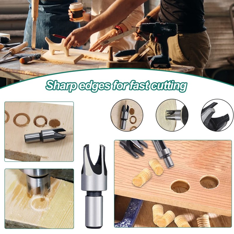 13 Pieces Drill Countersink Wood Set, 5 Wood Drill Bit