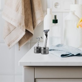 BESTOYARD Safety Razor Stand Aluminum Alloy Men's Shaving Electric Trimmer Anti-silp Base for Counter