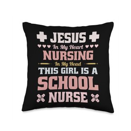 Campus Healthcare School Clinic School Nursing Proud Nurse School Health Advocate Throw Pillow, 16x16, Multicolor
